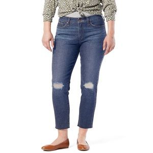 Levi Strauss Signature mid rise slim distressed boyfriend denim jeans